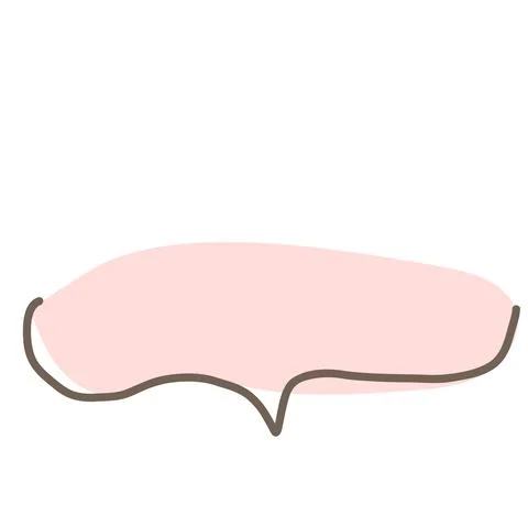 Simple pink handwritten speech bubble isolated Stock Illustration