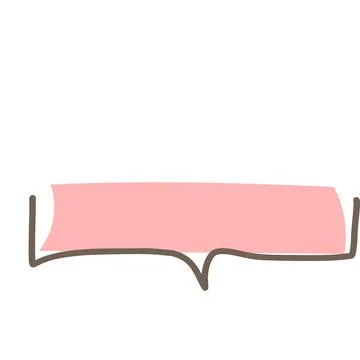 Simple pink handwritten speech bubble isolated Stock Illustration