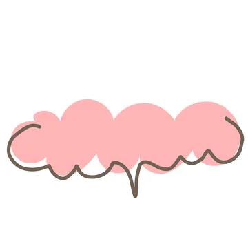Simple pink handwritten speech bubble isolated Stock Illustration