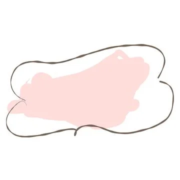 Simple pink handwritten speech bubble isolated イラスト素材