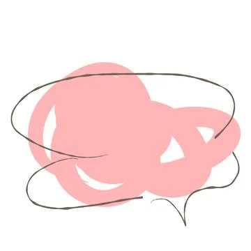 Simple pink handwritten speech bubble isolated イラスト素材