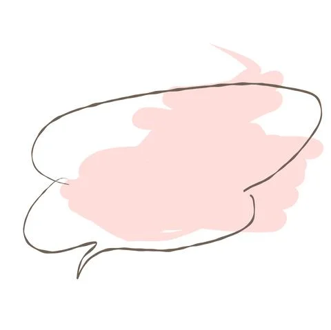 Simple pink handwritten speech bubble isolated イラスト素材