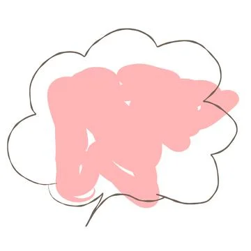 Simple pink handwritten speech bubble isolated Stock Illustration