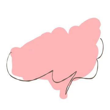 Simple pink handwritten speech bubble isolated イラスト素材