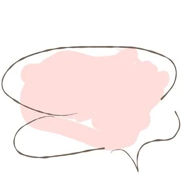 Simple pink handwritten speech bubble isolated Stock Illustration