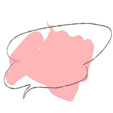 Simple pink handwritten speech bubble isolated Stock Illustration