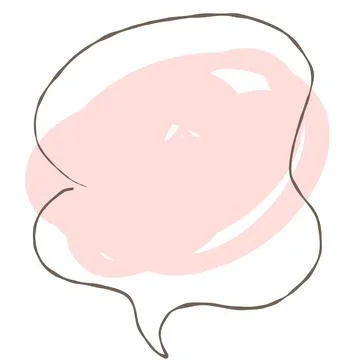 Simple pink handwritten speech bubble isolated Stock Illustration