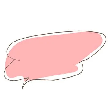 Simple pink handwritten speech bubble isolated Stock Illustration