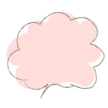 Simple pink handwritten speech bubble isolated Stock Illustration