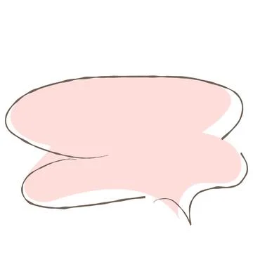 Simple pink handwritten speech bubble isolated Stock Illustration