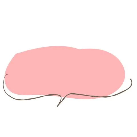 Simple pink handwritten speech bubble isolated Stock Illustration