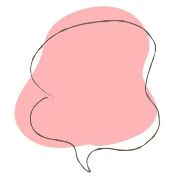 Simple pink handwritten speech bubble isolated Stock Illustration
