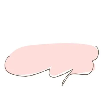 Simple pink handwritten speech bubble isolated イラスト素材