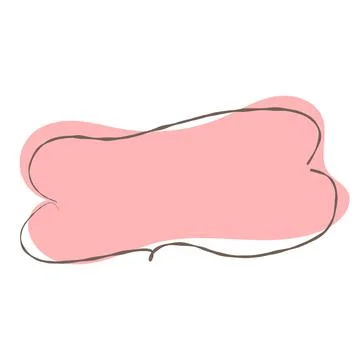 Simple pink handwritten speech bubble isolated Stock Illustration