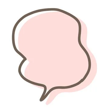 Simple pink handwritten speech bubble isolated Stock Illustration