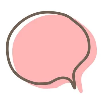 Simple pink handwritten speech bubble isolated イラスト素材