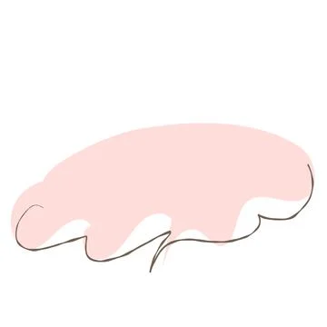 Simple pink handwritten speech bubble isolated Stock Illustration