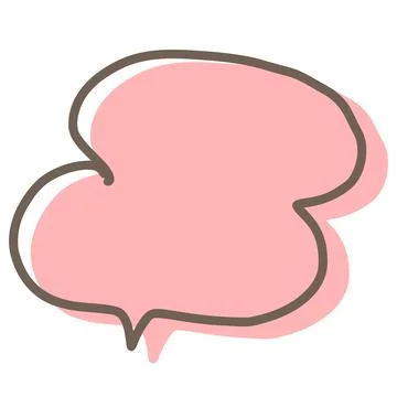 Simple pink handwritten speech bubble isolated イラスト素材
