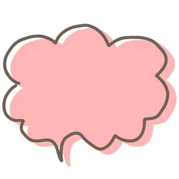 Simple pink handwritten speech bubble isolated イラスト素材
