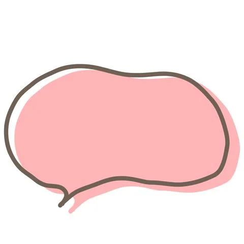 Simple pink handwritten speech bubble isolated イラスト素材