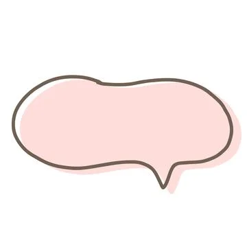 Simple pink handwritten speech bubble isolated Stock Illustration