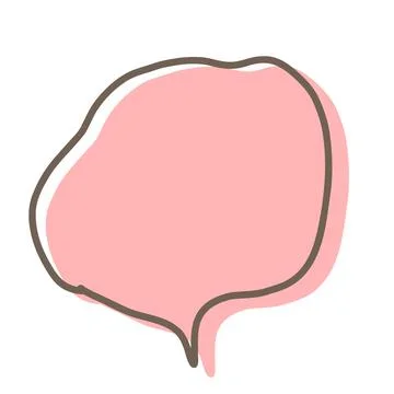 Simple pink handwritten speech bubble isolated Stock Illustration