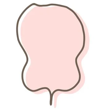 Simple pink handwritten speech bubble isolated イラスト素材
