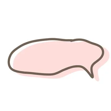 Simple pink handwritten speech bubble isolated Stock Illustration