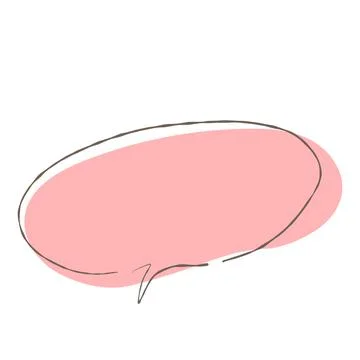 Simple pink handwritten speech bubble isolated Stock Illustration