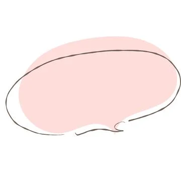 Simple pink handwritten speech bubble isolated Stock Illustration