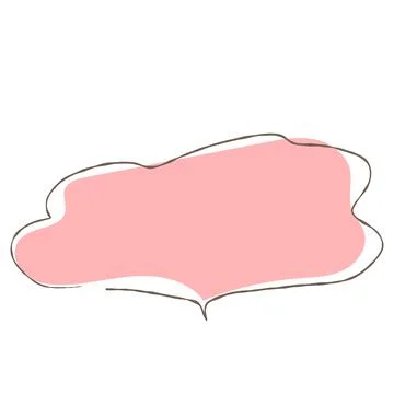 Simple pink handwritten speech bubble isolated Stock Illustration
