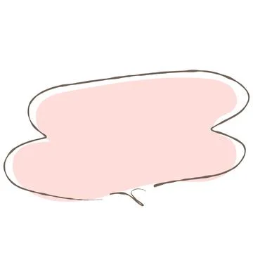 Simple pink handwritten speech bubble isolated イラスト素材