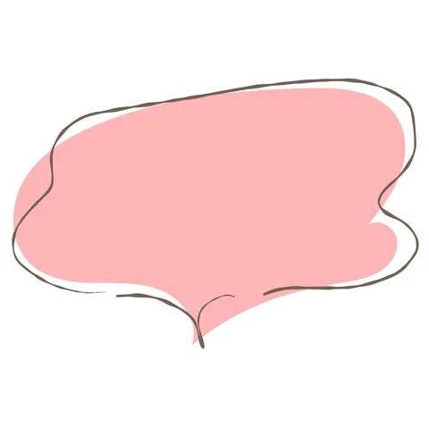 Simple pink handwritten speech bubble isolated Stock Illustration