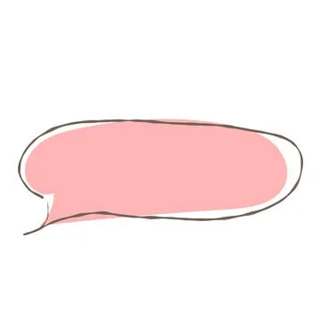 Simple pink handwritten speech bubble isolated イラスト素材