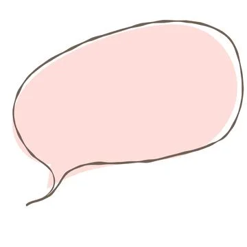 Simple pink handwritten speech bubble isolated Stock Illustration