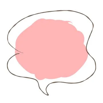 Simple pink handwritten speech bubble isolated Stock Illustration