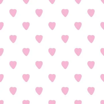 Simple pink hearts seamless pattern. Valentines Day backdrop. Stock Illustration