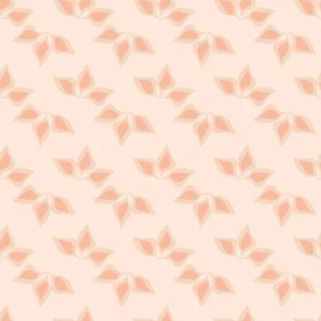 Simple pink leaves seamless vector pattern Stock Illustration