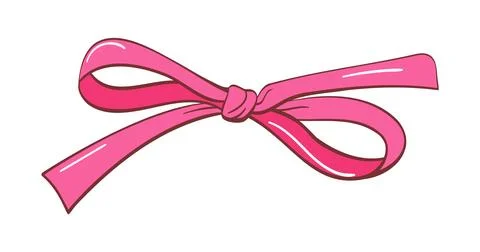 Simple pink loop bow, basic loop knot Stock Illustration