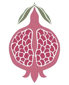 Simple pink pomegranate. Stock Illustration