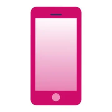 A simple pink smartphone with a blank screen. Ilustración de archivo