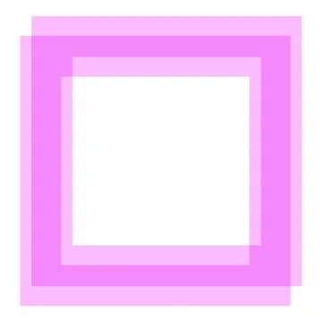 Simple pink square frame bordering empty white background Stock Illustration
