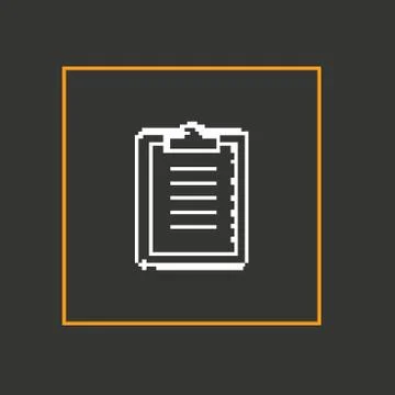 Simple pixel icon paper holder. Vector design Stock Illustration