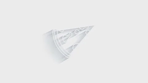 Simple pizza icon. White icon with shadow on transparent background. Stock Footage 151525818