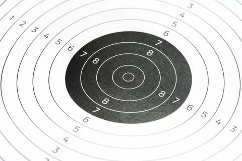 Simple plain circle shape round gun shooting paper target object closeup detail Stock Photos