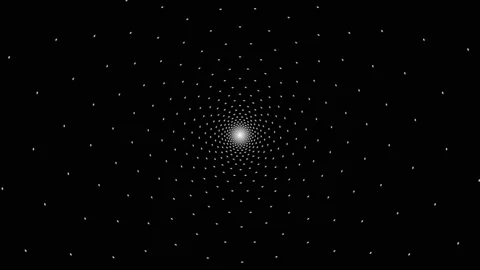 Simple Plain Lights in a Column Ring Travelling Slowly Forwards Mask Stock Footage 139733319