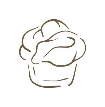 A Simple Plain Muffin Or An Unfrosted Cupcake Base Vector Illustration Doodle 库存插图