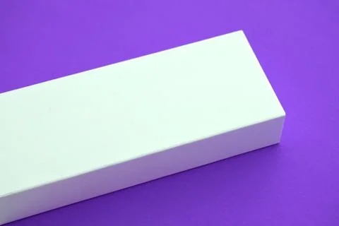 Simple plain white box logo mockup Foto stock