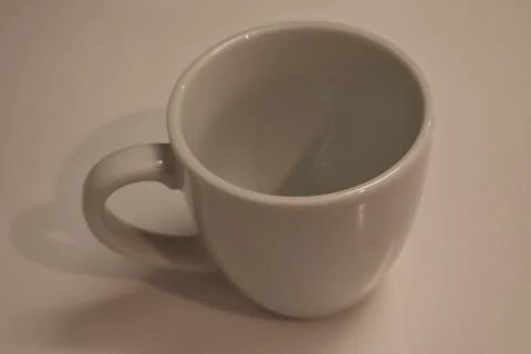 The simple plain white coffee cup in Sapporo Japan Stock Photos