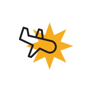 Simple plane crash minimalism linear vector Illustrazione stock
